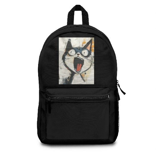 Funny Screaming Cat – Meme Expression Backpacks