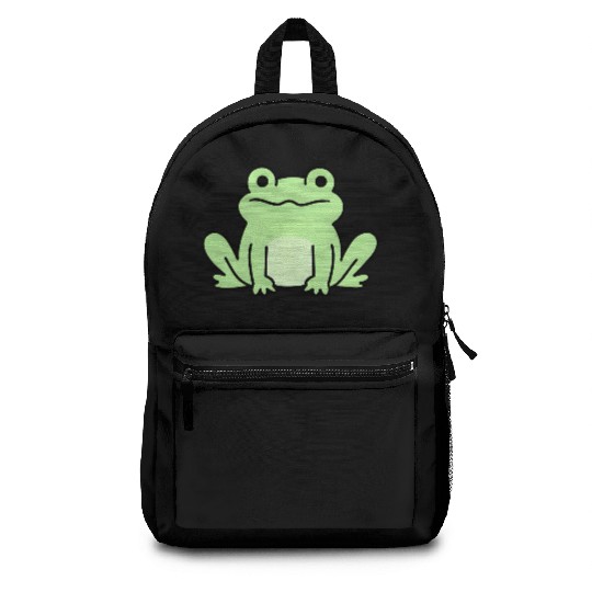 Lime Green Cartoon Frog Design Backpacks