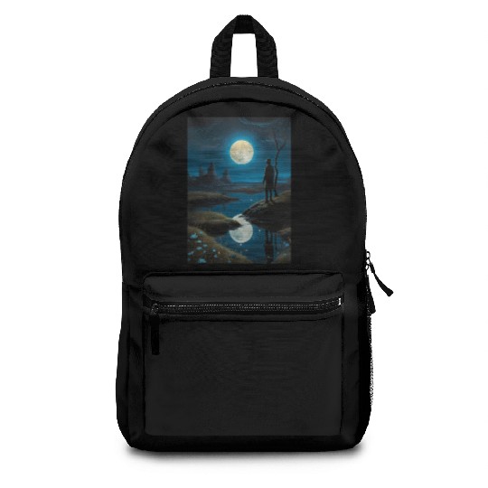 Mystic Night Under the Full Moon Backpacks