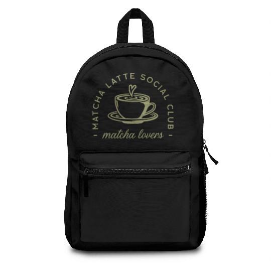 Matcha latte lovers club green aesthetic Backpacks
