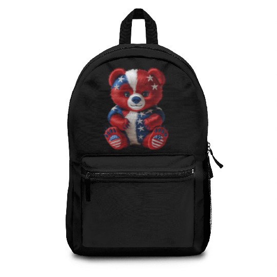 Patriotic Bear in Stars and Stripes Backpacks
