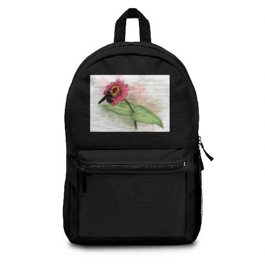 Wildflower and Bumblebee Illustration Backpacks