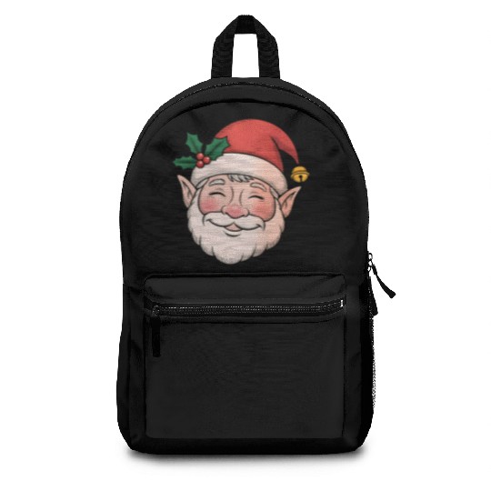Festive Santa Elf Face Design Backpacks