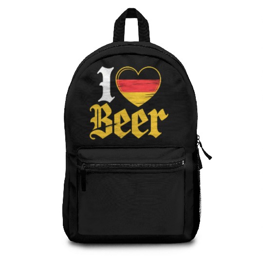 I Love Beer German Bier Funny Germany Flag Backpacks