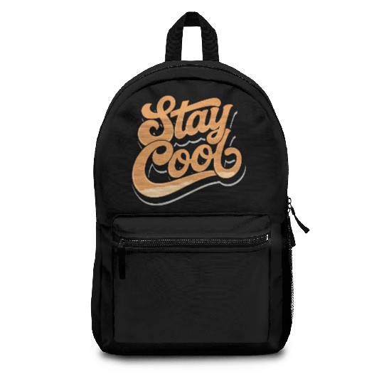 Retro style stay cool text Backpacks typography