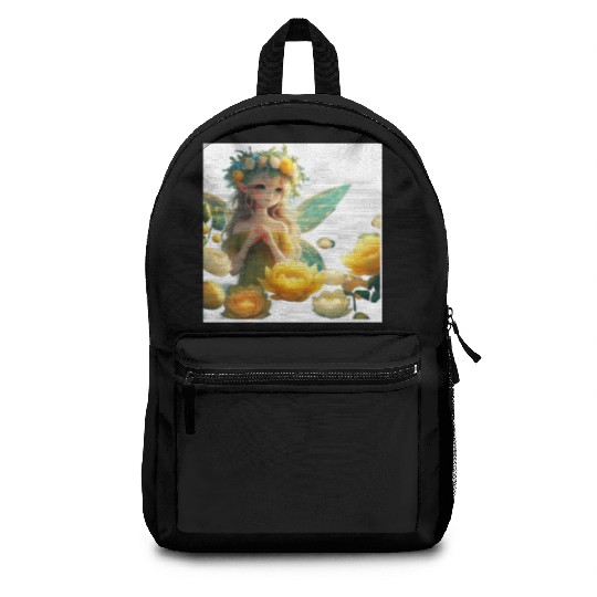 Enchanted Floral Elf Illustration Backpacks