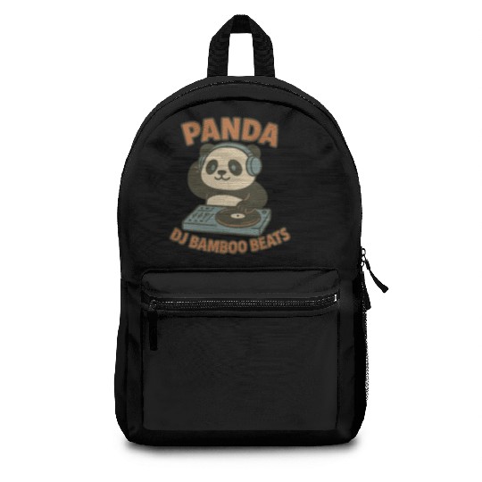 Panda DJ Bamboo Beats Illustration Backpacks