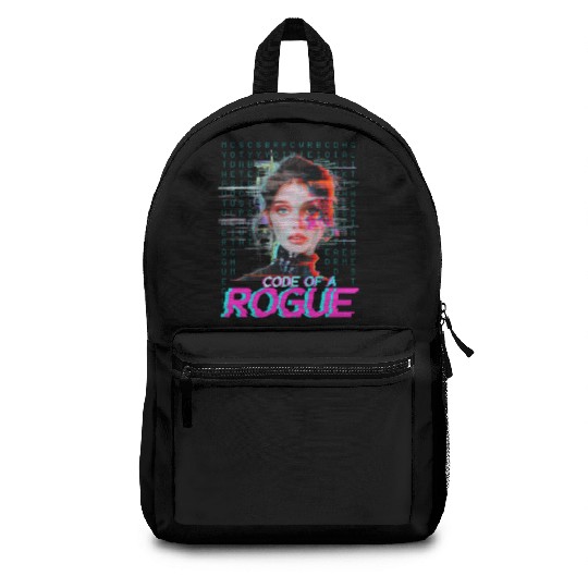 Futuristic Digital Rogue Illustration Backpacks