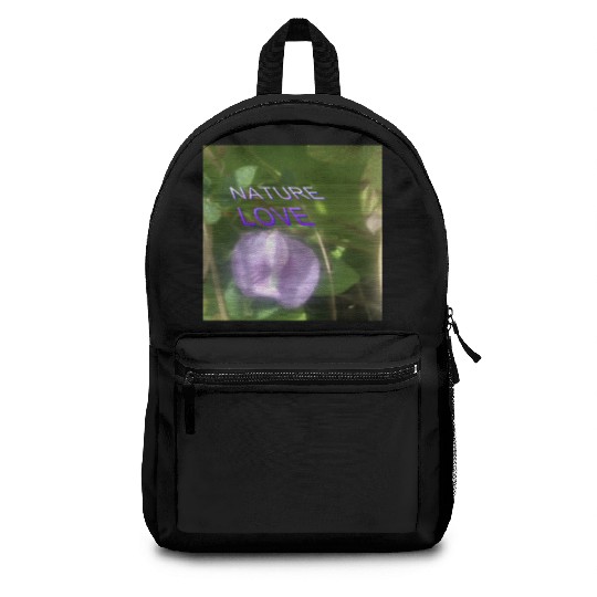 Nature Love with Purple Flower Art Backpacks