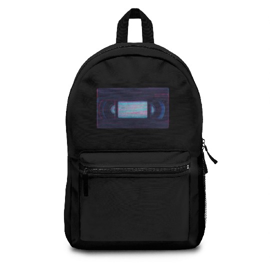 Retro VHS Tape Neon Glow Design Backpacks