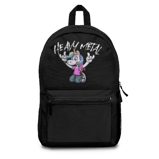 Vibrant Unicorn Rock Hand Design heavy Metal Backpacks