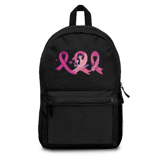 Floral Breast Cancer Awareness Ribbon Backpacks