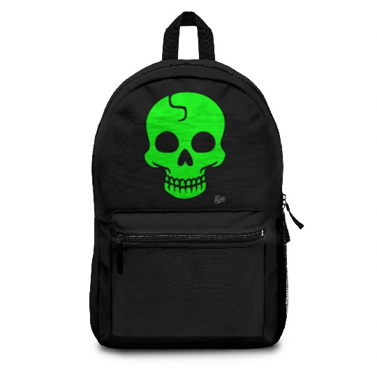 Neon Green Skull Halloween Design Backpacks