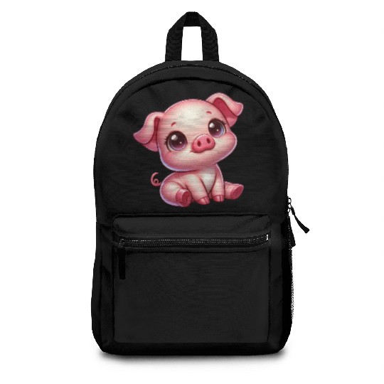 Cute piglet cartoon farm kawaii agriculture farmer Backpacks
