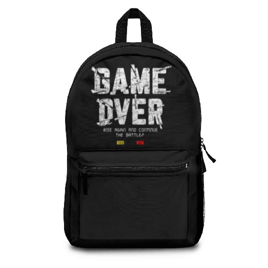 Game Over Rise Continue Banner Backpacks