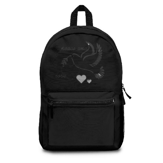 Dove of Peace with Heart and Olive Branch Backpacks