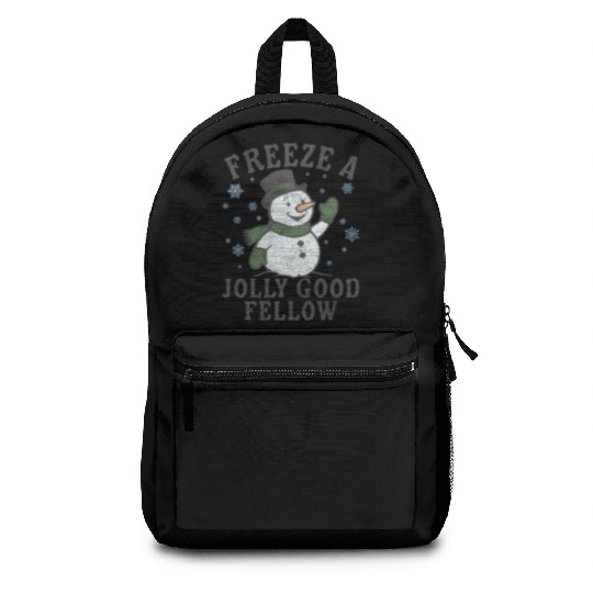 Frosty Snowman Jolly Greeting Design Backpacks