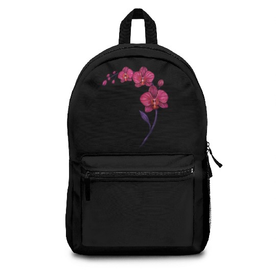 Elegant Violet Pink Orchid Flower Branch Design Backpacks