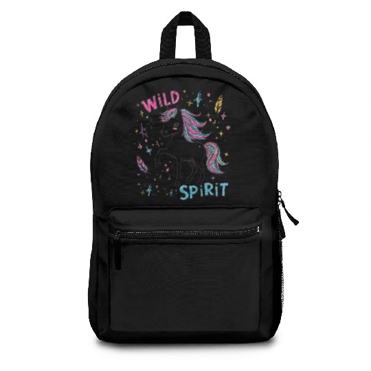 Colorful Wild Unicorn Spirit Design Backpacks