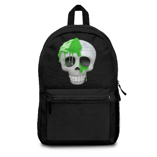 skull toxic emoticon Backpacks