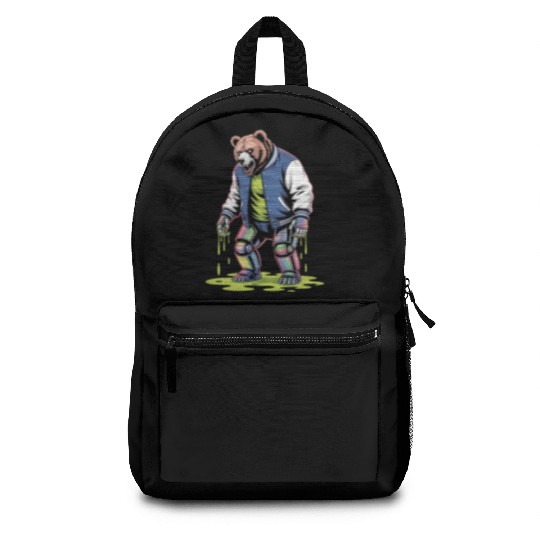 Cyber Toxic Grunge Bear Streetwear Futuristic Backpacks