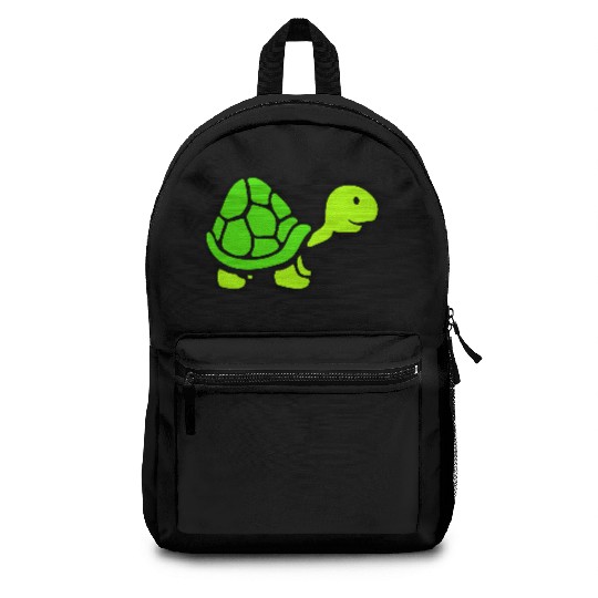 Turtle with long neck smiles happily and cheerful Backpacks