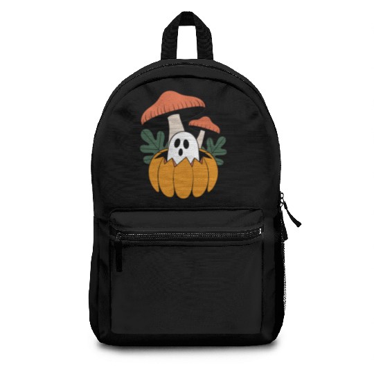 Cottagecore Halloween Ghost Flower Pumpkin Backpacks