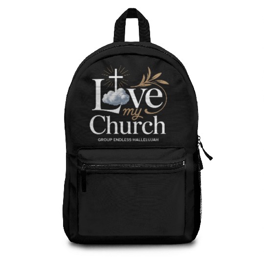 I Love My Church Cross Christian Streetwear Backpacks