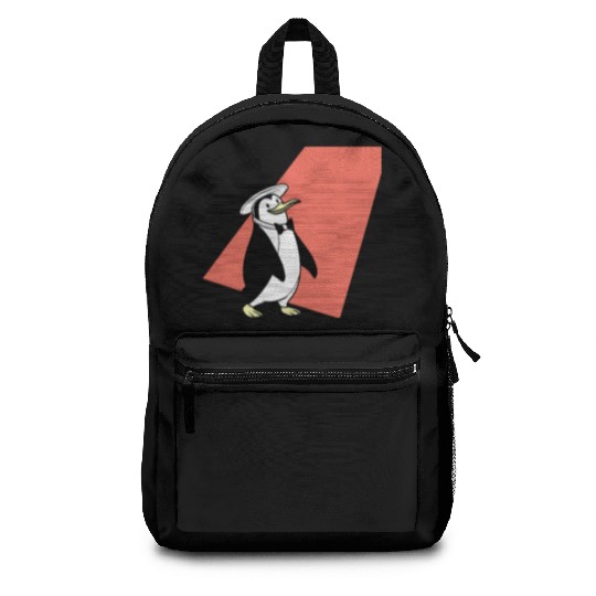 Dapper Penguin in Top Hat and Bowtie Illustration Backpacks