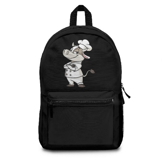 Charming Cow Chef Cartoon Illustration Backpacks