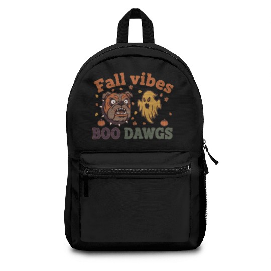Fall vibes | Halloween Bulldog Ghost  Backpacks