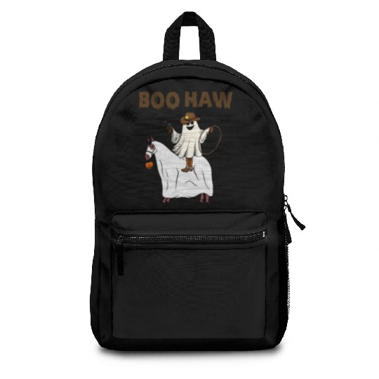 Boo Haw Halloween Ghost Cowboy Western Backpacks