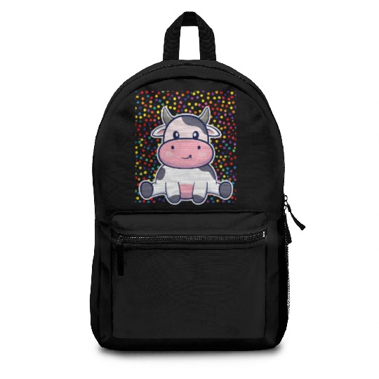 Cute Cartoon Cow with Polka Dots Backpacks