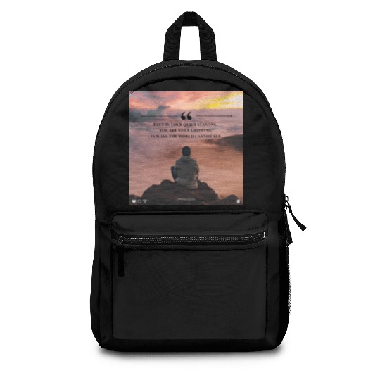 Quiet Seasons Growth Inspirational Quote Backpacks