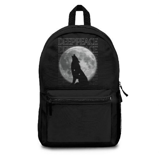 Wolf Howling at Full Moon Design Backpacks