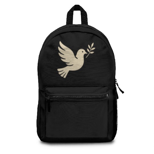 Elegant Dove with Olive Branch Design Backpacks