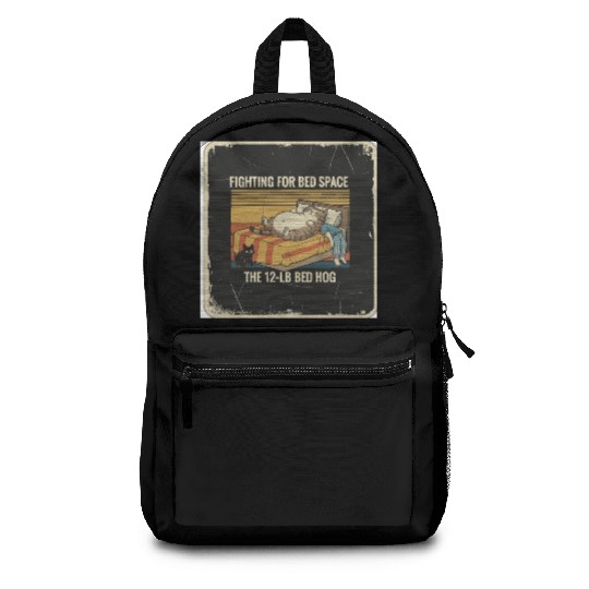 Fighting for Bed Space Cat Design Backpacks