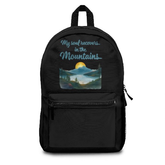 Mountains and Sunrise Inspirational quote Backpacks