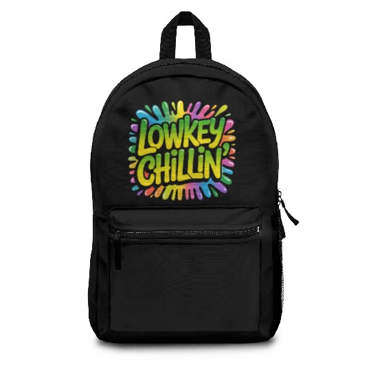 Retro Psychedelic Colorful Typography Backpacks