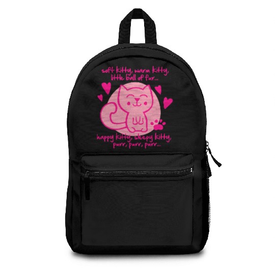 soft kitty, warm kitty, little ball of fur... Backpacks