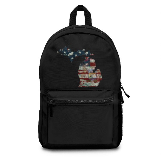 State And Country Michigan Patriot Flag State Tees Backpacks