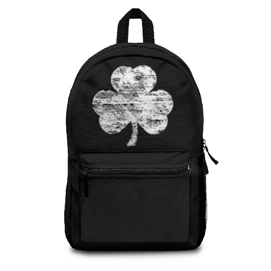 Distressed White Shamrock Backpacks