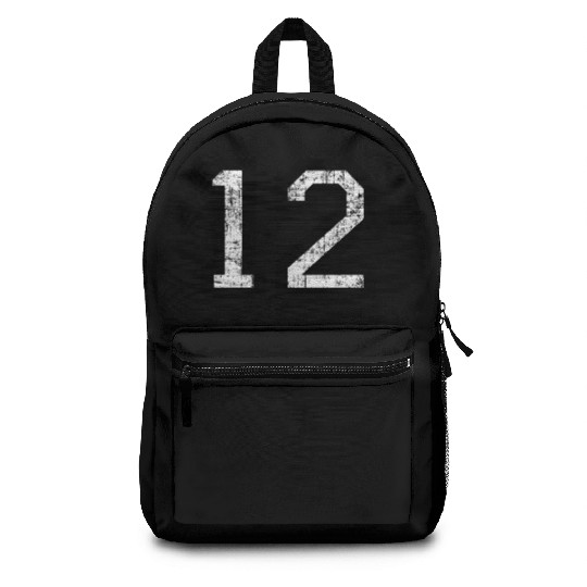 Number 12 (Vintage White) 12th Birthday Backpacks
