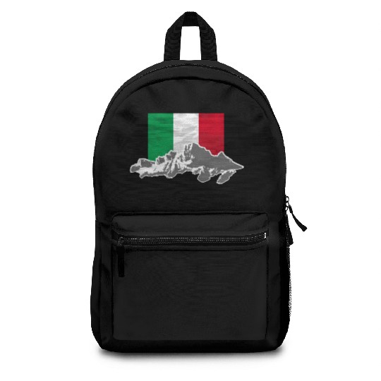 Italy - Flag & Mountains Backpacks