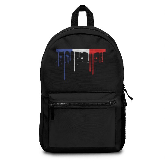 drop blob 3 colors france nation blue white red fl Backpacks