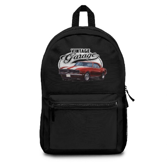Vintage Camaro Garage Backpacks