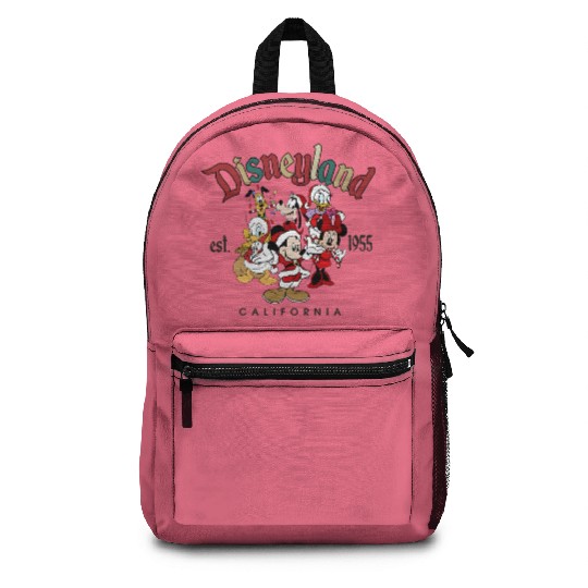 Vintage Disneyland Christmas Est 1955 Backpacks, Retro Disney Friends Christmas Backpacks