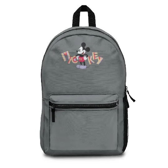 Vintage Mickey Mouse Disney Cartoon Embroidered Crewneck Backpacks