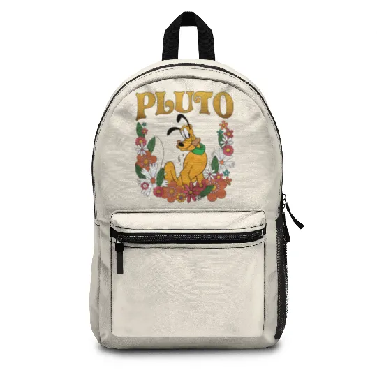 Pluto Dog Disney Floral Backpacks, Retro Pluto Backpacks, Disney Pluto Backpacks, Disney Animal Kingdom Backpacks