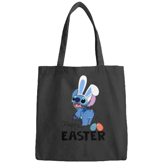 Stitch Happy Easter Shirt, Disney Easter Egg Shirt, Lilo & Stitch Easter Shirt, Disney Spring Break Tee, Family Easter Stitch Bunny Shirt Bags